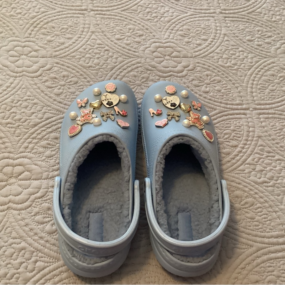 CROCS Light Blue Mules with Charms